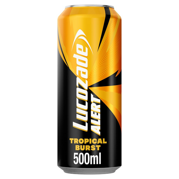 Lucozade Alert Tropical Burst 500ml front label