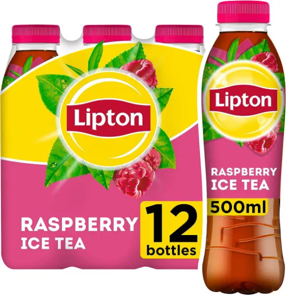 Case of Lipton Raspberry Iced Tea 500ml bottles for wholesale supply