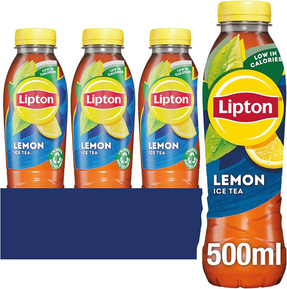 Wholesale case of 12 × Lipton Lemon Ice Tea 500ml bottles