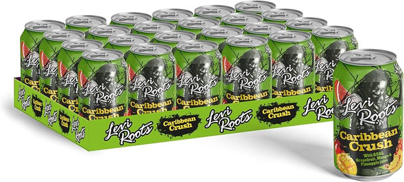 Tray of Levi Roots Caribbean Crush 330ml cans for wholesale supply
