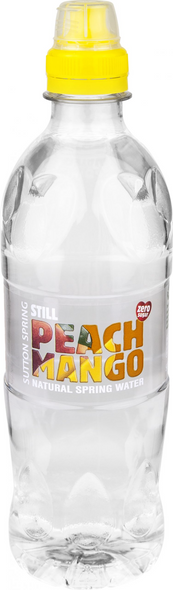 Sutton Spring Peach & Mango Still Water 500ml bottle front label