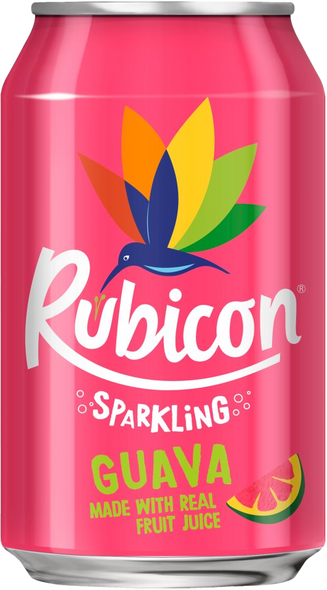 Rubicon Guava Sparkling Juice Soft Drink 330ml can front label