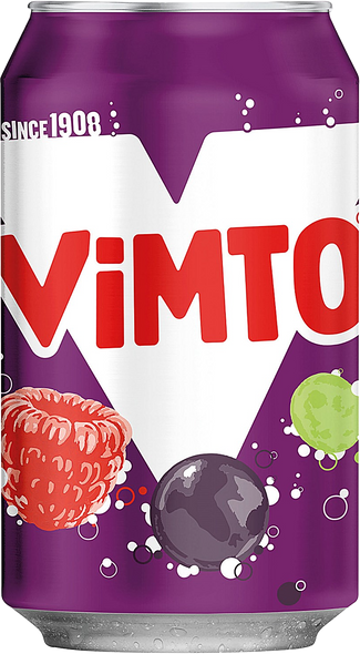 Vimto Sparkling 330ml can front label