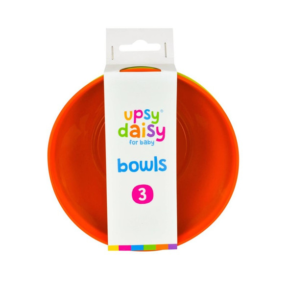 Upsy Daisy Bowls For Baby 3 pack colourful front packaging