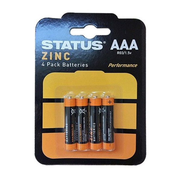 Status Zinc AAA Batteries 4 pack front packaging