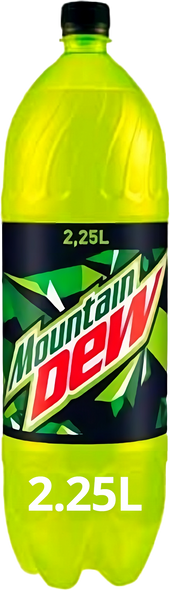 Mountain Dew 2.25 L bottle front label