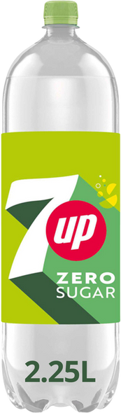 7UP Zero Sugar 2.25 L bottle front label