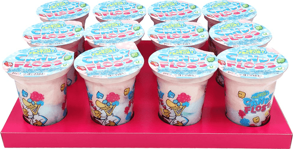 Bulk pack of Crazy Candy Factory Cotton Candy Floss Cups 20 g for wholesale cash and carry