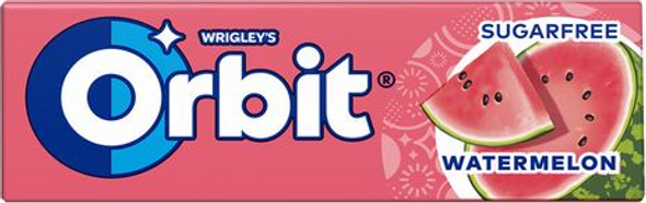 Orbit Watermelon Sugar‑Free Chewing Gum 10‑piece pack front