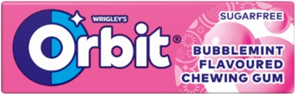 Orbit Bubblemint Sugar‑Free Chewing Gum 10‑piece pack front
