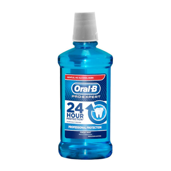 Oral-B Pro Expert Fresh Mint Mouthwash 500ml front bottle