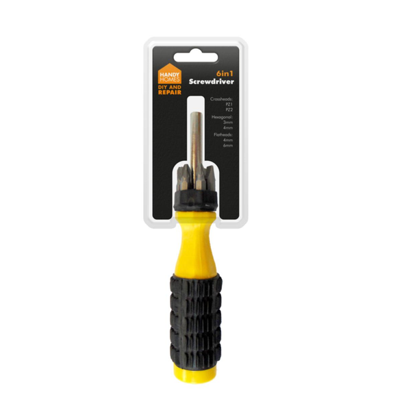 Handy Home 6 in 1 Screwdriver front view with bits