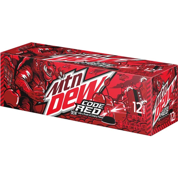 Bulk case of Mountain Dew Code Red 355 ml cans for wholesale cash & carry