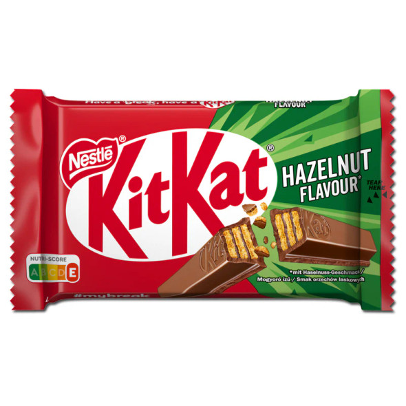 Kit Kat 4 Finger Hazelnut Chocolate Bar 41.5 g front view bar