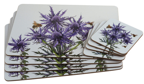 Monet Purple Placemat and Coasters Set single front view