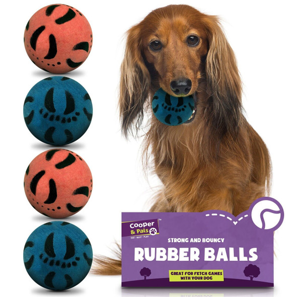 Cooper & Pals Rubber Balls Pet Toy 2 Pack single front view