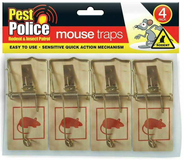 Pest Police Mouse Traps 4 Pack single front view