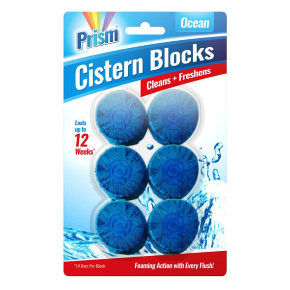 Prism Ocean Cistern Toilet Blocks 6 Pack single front view