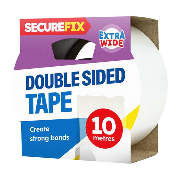 SecureFix Double Sided Tape 10m single roll front view