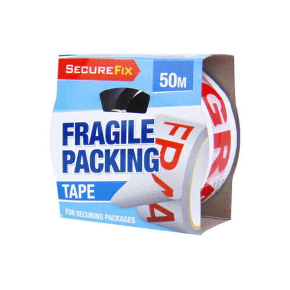 SecureFix Fragile Tape 50m single roll front view