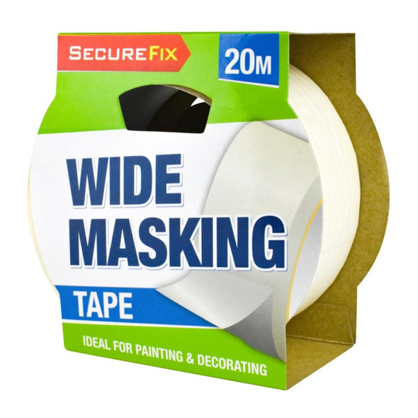 SecureFix Wide Masking Tape 20m single roll front view