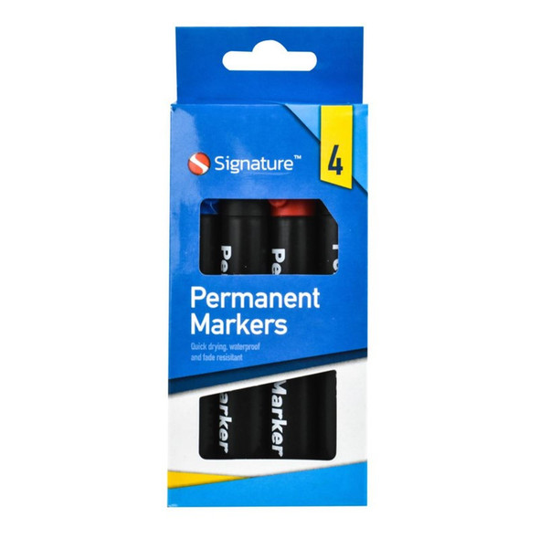 Signature Permanent Markers 4 Pack single front view