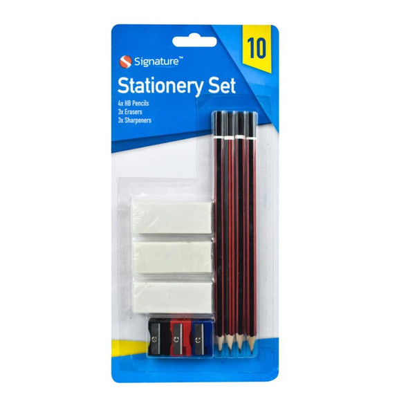 Signature Stationery Set 10 Pack single front view school stationery kit