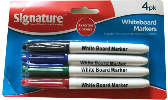Signature Whiteboard Markers 4 Pack single pack front view