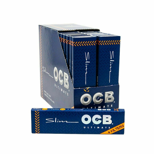 OCB King Size Ultimate Slim + Filters rolling papers 32s pack front view
