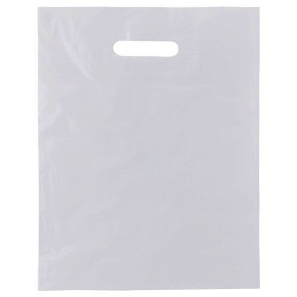 WHITE PLASTIC CARRIER BAGS Gift SHOP STRONG PATCH HANDLE SCORPION (Case)