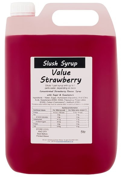 SnowShock Value Strawberry Slush Syrup 5L