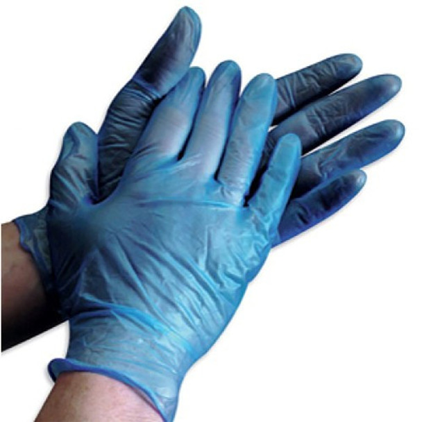 GM 100 Blue Vinyl Powder Free Gloves (Small)