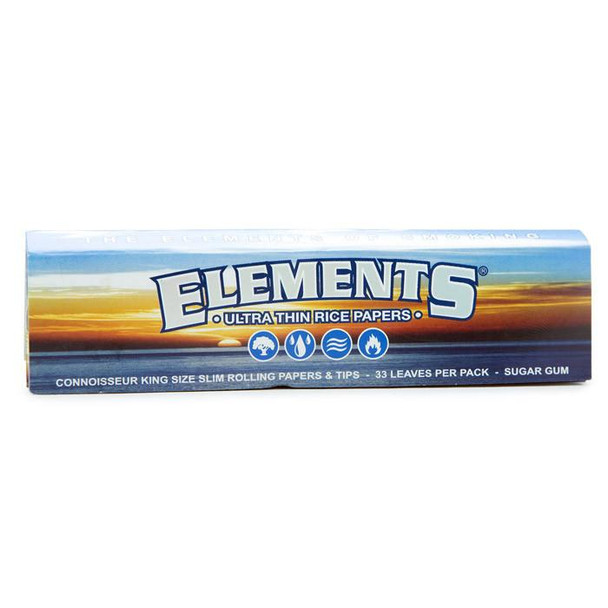 Elements Connoisseur King Size Slim Rolling Papers & Tips 32s