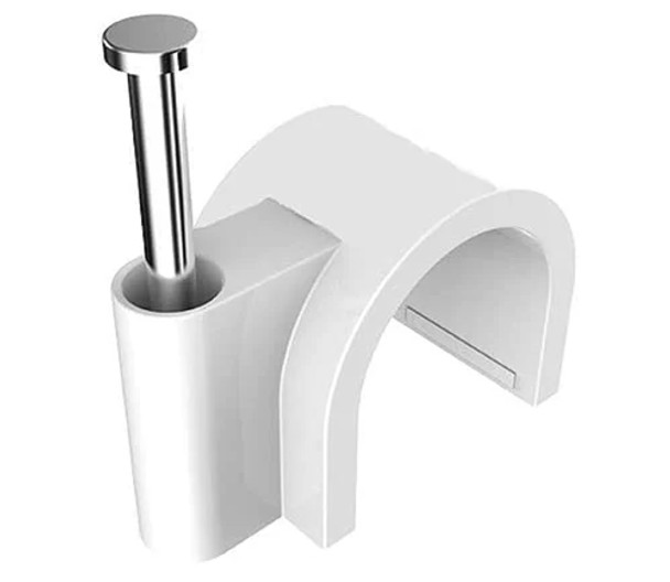 Status 7mm White Cable Clips 50 Pack (Case)