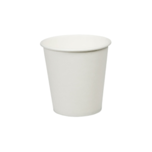 4oz white single wall recyclable paper coffee cup – front view