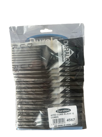 Duralon black afro comb – wide tooth plastic hair pick for afro and curly hair