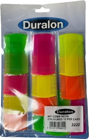 Duralon neon nit comb – bright fine tooth lice removal comb for kids and adults