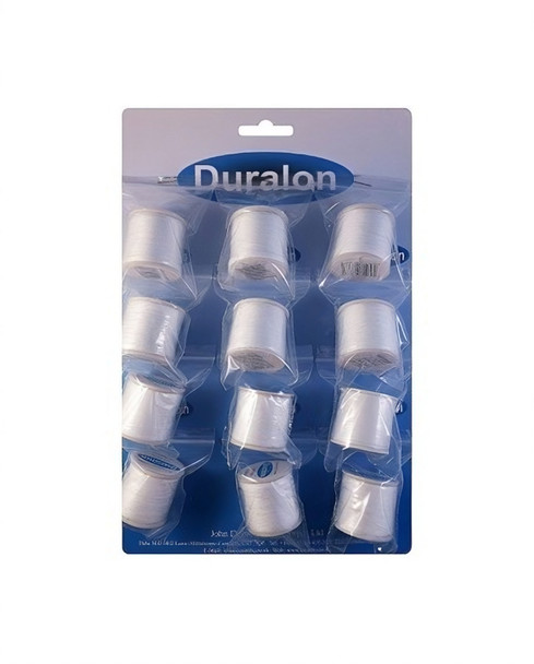 Duralon white sewing thread – polyester spool for hand and machine stitching