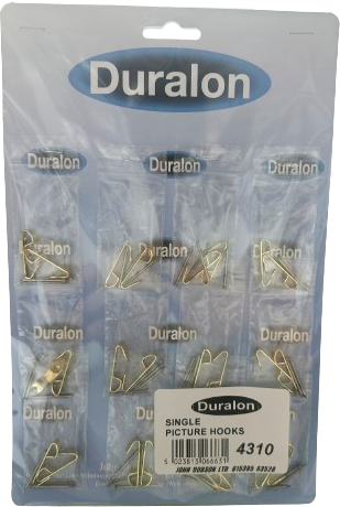 Duralon single picture hooks – metal wall hooks with pins for hanging photo frames, mirrors and decorations