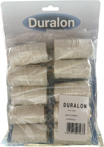 Duralon white string spool – soft cotton twine for parcel wrapping, crafts and household tying tasks