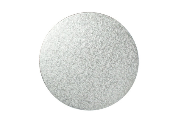 Bulk case of 8 inch round embossed cake drums – 12mm thick silver cake boards for celebration cakes