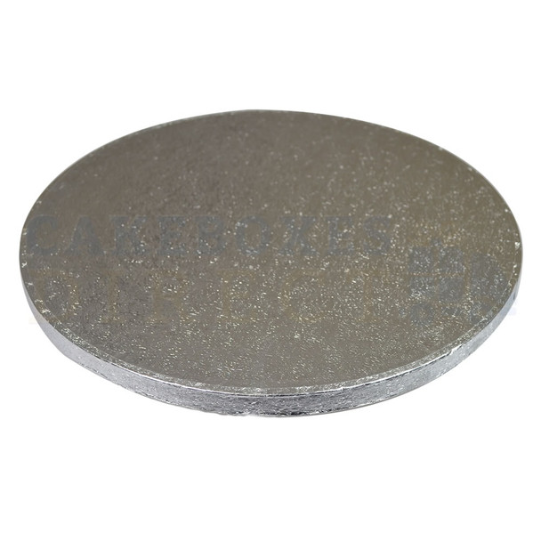 Bulk case of 12 inch round embossed cake drums – 12mm thick silver foil boards for bakers