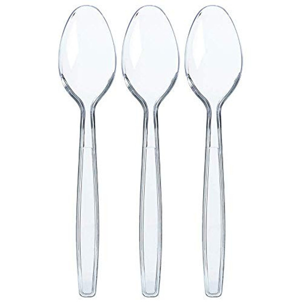 24-pack Essential Extra Value clear reusable plastic teaspoons
