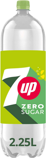 7UP Zero Sugar 2.25 L bottle front label