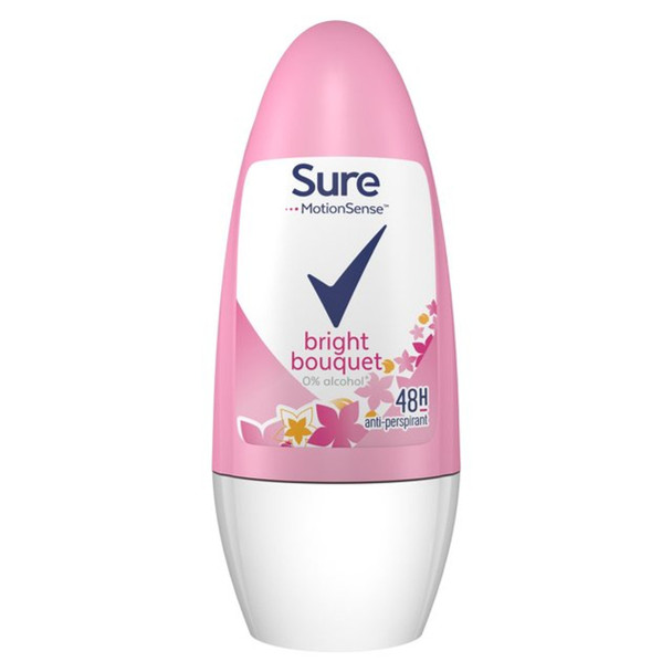 Sure Anti-Perspirant Roll On Bright Bouquet 50ml front pack
