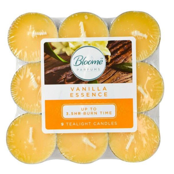 Bloome Vanilla Scented Tealights 9 Pack front view