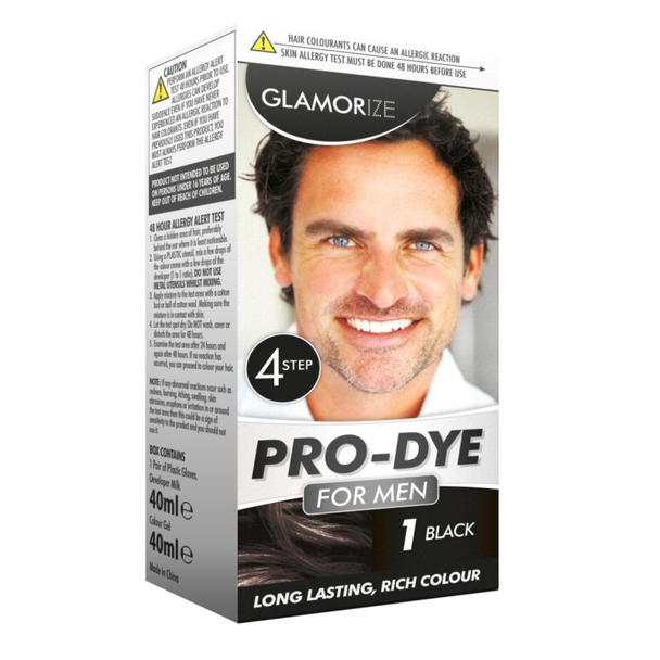 Glamorize Pro-Dye Men’s Black Hair Dye No.1 front pack