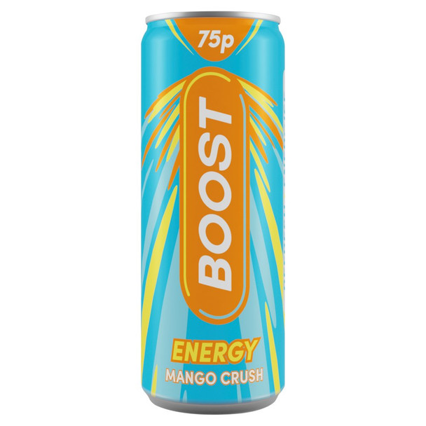 Boost Energy Mango Crush 250 ml front view can