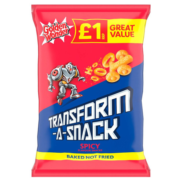 Golden Wonder Transform-A-Snack spicy flavour snacks 56g pack front view