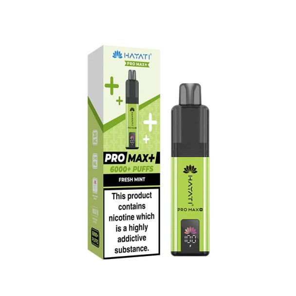 Hayati PRO MAX+ 6000+ Kit Fresh Mint vape device front view